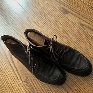 Italian Hand-Made Brown Varda Jenny B. Oxford-style Ankle Boots Size: 8.5